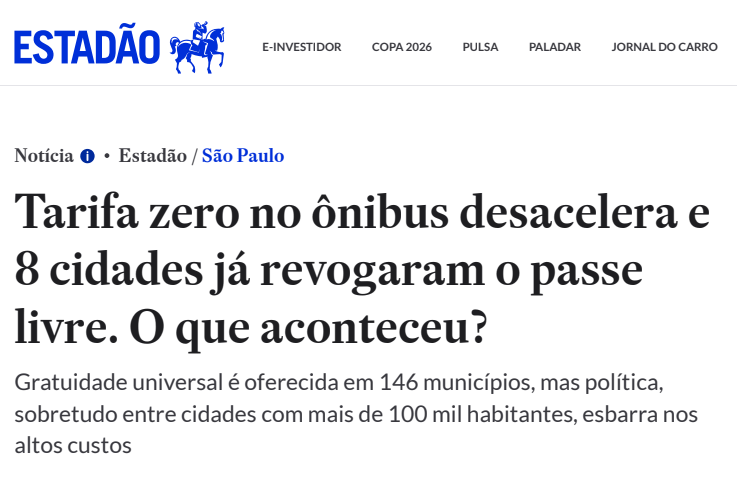 Tarifa zero no ônibus desacelera e 8 cidades já revogaram o passe livre. O que aconteceu?